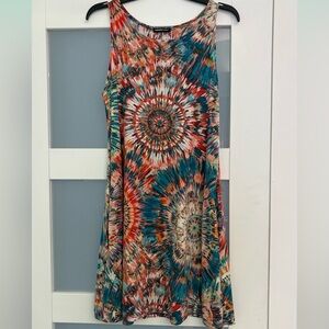 Heimish USA Brand Vibrant Tie-Dye Sleeveless Dress Size medium